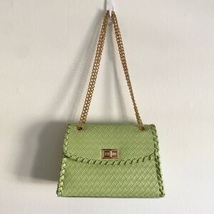 Lulu's Woven Faux Leather Crossbody Bag